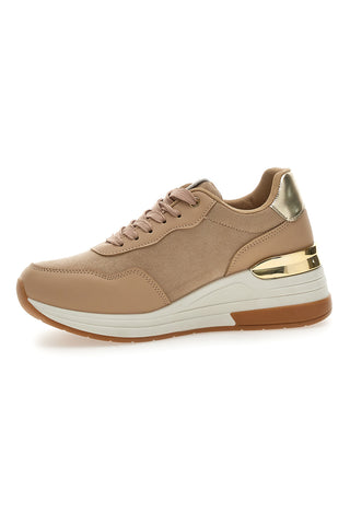 Sneakers Flatform Beige con Dettagli Dorati Laura Biagiotti 8923
