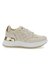 Sneakers Flatform Beige con Logo e Dettagli Dorati Laura Biagiotti 8917