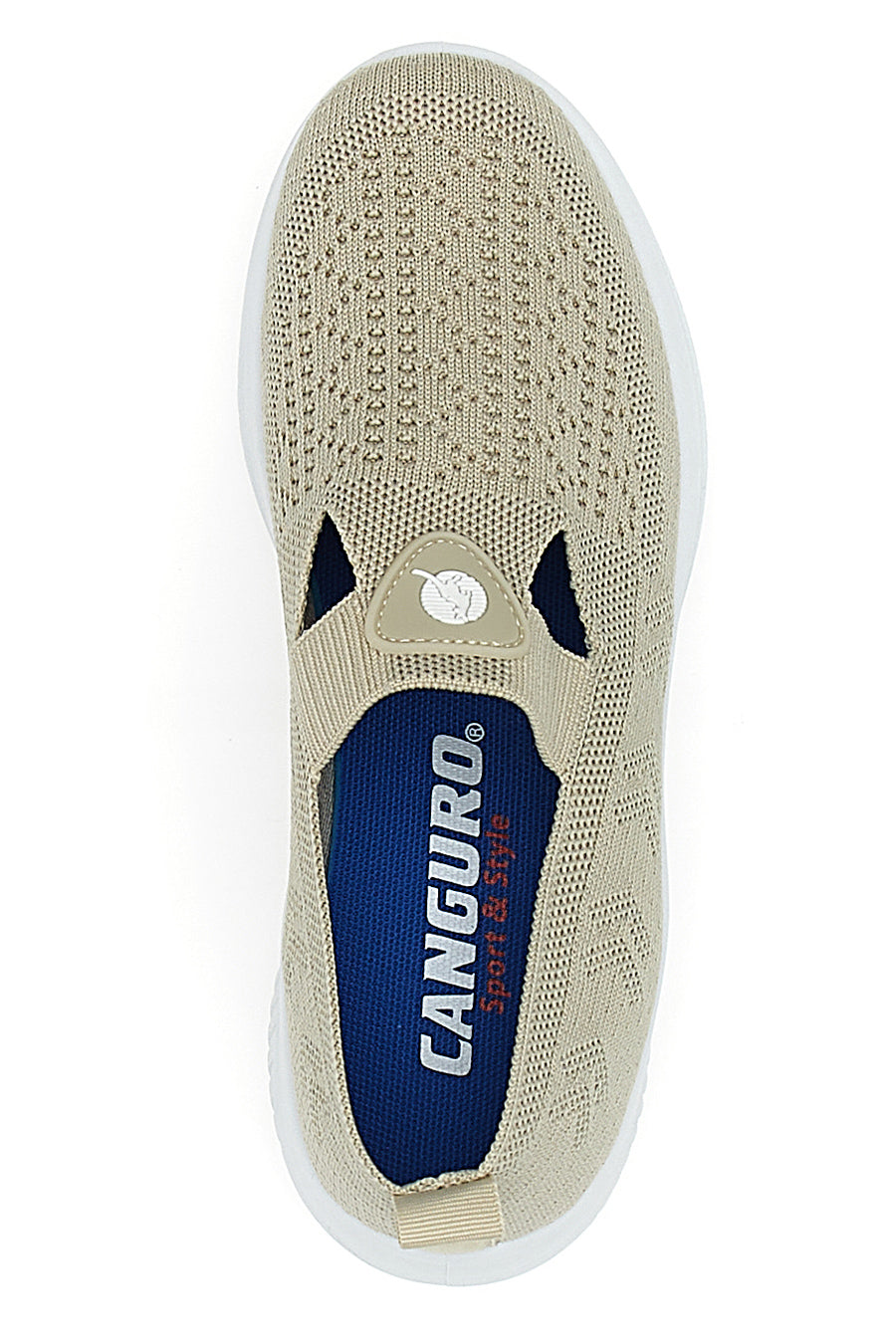 Sneakers Beige Slip On con Tomaia Effetto Ricamo CANGURO CA1227