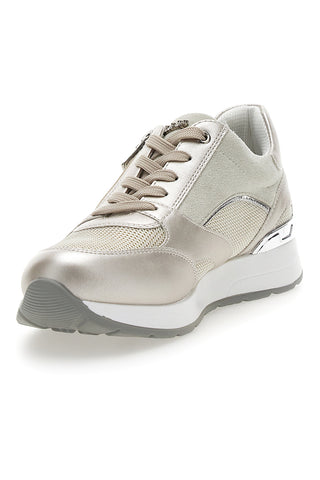 Platinfarbene Schnürschuhe mit seitlichem Reißverschluss INBLU 416 IN