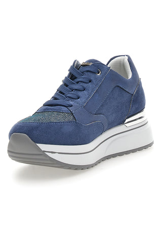 Scarpe Stringate Jeans con Tomaia Decorata INBLU 426 IN