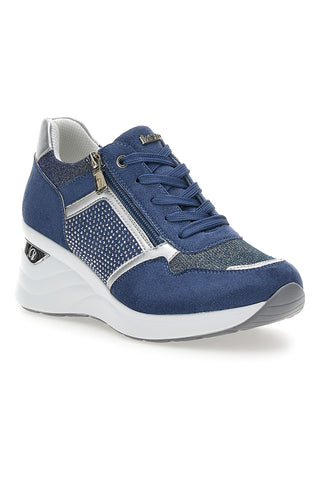 Stringate Blu con Platform e Tomaia Decorata INBLU 433 IN