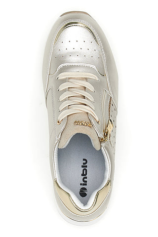 Stringate Platino con Platform e Cerniera Laterale INBLU 434 IN