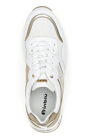 INBLU 422 IN Plateau-Schnürschuhe in Weiß und Gold