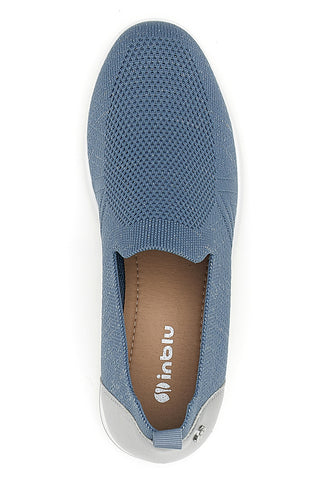 Blaue Mokassins mit Mesh-Obermaterial und Plateau INBLU 41 IC