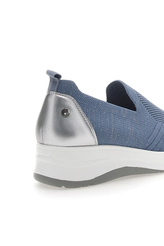 Blaue Mokassins mit Mesh-Obermaterial und Plateau INBLU 41 IC