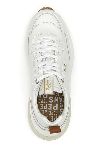 Sneakers Bianche con Platform e Tomaia in Pelle PEPE JEANS WINSLOW ACTION M