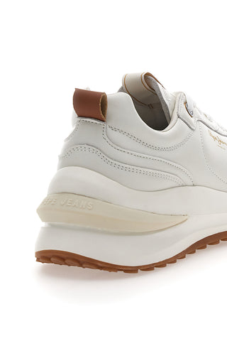 Sneakers Bianche con Platform e Tomaia in Pelle PEPE JEANS WINSLOW ACTION M