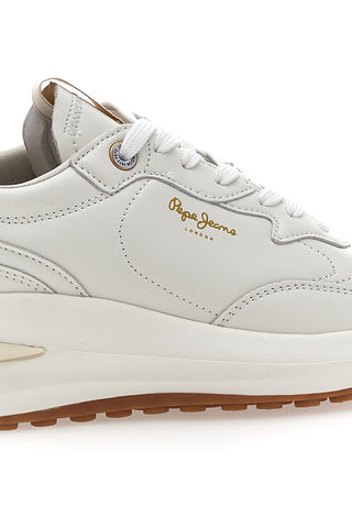 Sneakers Bianche con Platform e Tomaia in Pelle PEPE JEANS WINSLOW ACTION M