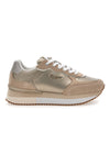 Sneakers Oro Con Dettagli in Pelle e Lacci a Contrasto PEPE JEANS RUSPER SHINE