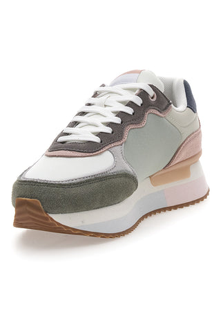 Sneakers Bianche con Dettagli Multicolore e Tomaia in Pelle PEPE JEANS RUSPER CLASS