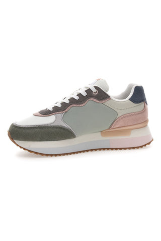 Sneakers Bianche con Dettagli Multicolore e Tomaia in Pelle PEPE JEANS RUSPER CLASS