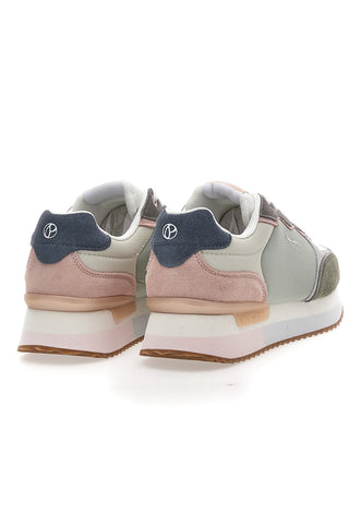 Sneakers Bianche con Dettagli Multicolore e Tomaia in Pelle PEPE JEANS RUSPER CLASS