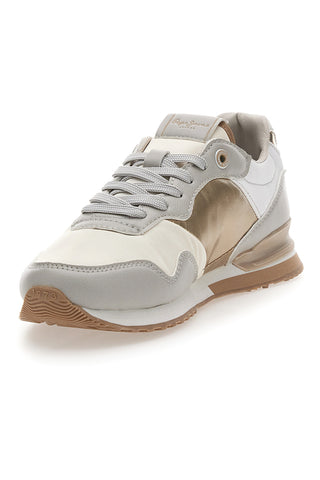 Weiße und goldene Schnürsneakers PEPE JEANS London Shine W