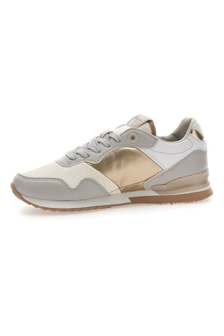 Sneakers Bianche e Oro Con Lacci PEPE JEANS London Shine W