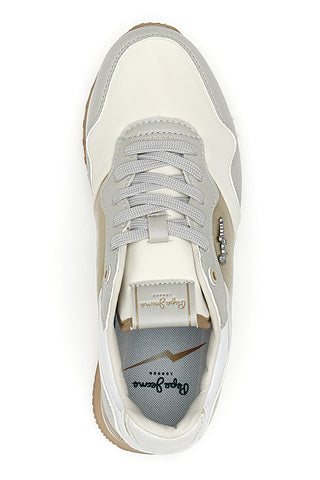 Weiße und goldene Schnürsneakers PEPE JEANS London Shine W