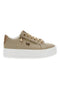 Sneakers Beige con Dettagli Color Oro Glitterati e Cerniera Mariella Burani 51031