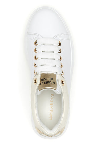 Sneakers Bianche con Dettagli Color Oro Mariella Burani 51045