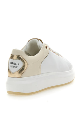 Sneakers Bianche con Dettagli Color Oro Mariella Burani 51045