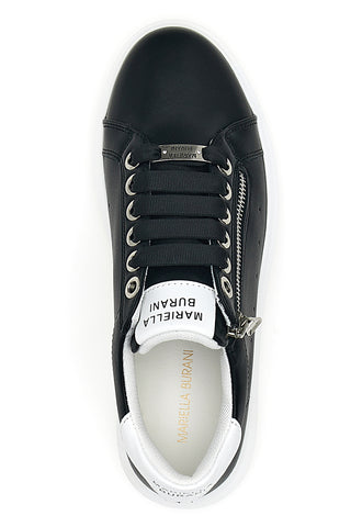 Schwarze und weiße Sneakers mit Reißverschluss Mariella Burani 51011