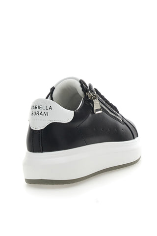 Schwarze und weiße Sneakers mit Reißverschluss Mariella Burani 51011