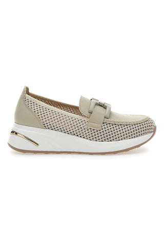 Beige Mokassins mit perforiertem Obermaterial MIO TEMPO H82232LF14