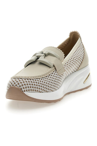 Beige Mokassins mit perforiertem Obermaterial MIO TEMPO H82232LF14