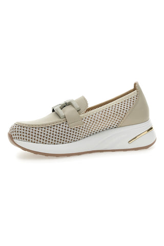 Beige Mokassins mit perforiertem Obermaterial MIO TEMPO H82232LF14