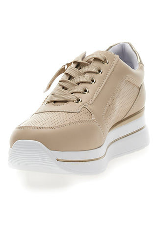 Beige Schnürschuhe mit seitlichem Reißverschluss MIO TEMPO H216364