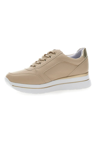Beige Schnürschuhe mit seitlichem Reißverschluss MIO TEMPO H216364