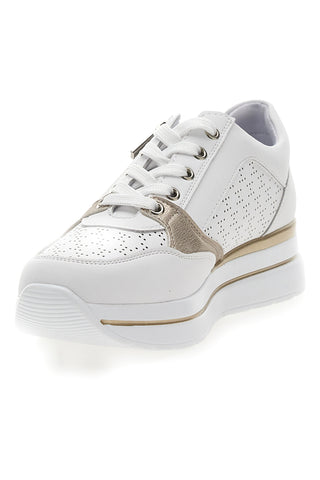 Weiße Schnürschuhe mit seitlichem Reißverschluss MIO TEMPO H216361