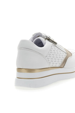 Weiße Schnürschuhe mit seitlichem Reißverschluss MIO TEMPO H216361