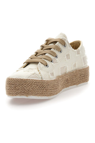 Sneakers bianche in tessuto con suola corda Energy E125