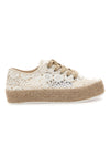 Sneakers bianche beige in crochet con suola in corda ENERGY E122