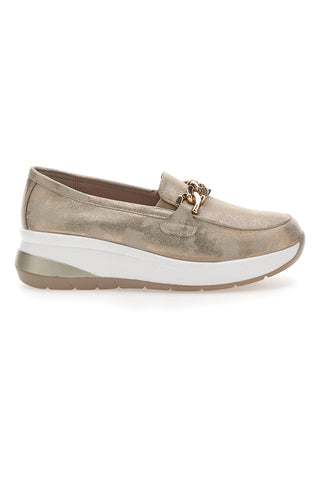 Mocassini Beige con Fibbia Dorata ENERGY E800
