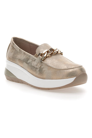 Mocassini Beige con Fibbia Dorata ENERGY E800