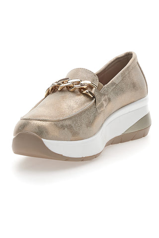 Mocassini Beige con Fibbia Dorata ENERGY E800