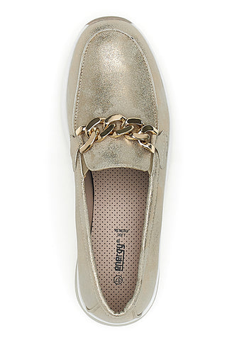 Mocassini Beige con Fibbia Dorata ENERGY E800