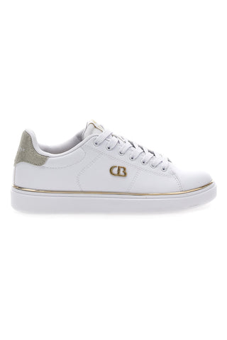 Weiße Sneakers mit goldenem Rand COTTON BELT GTZ 2.0