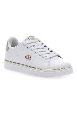 Sneakers Bianche con Bordo Dorato COTTON BELT GTZ 2.0