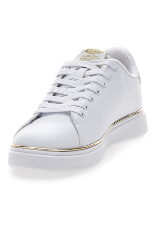 Sneakers Bianche con Bordo Dorato COTTON BELT GTZ 2.0