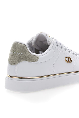 Sneakers Bianche con Bordo Dorato COTTON BELT GTZ 2.0