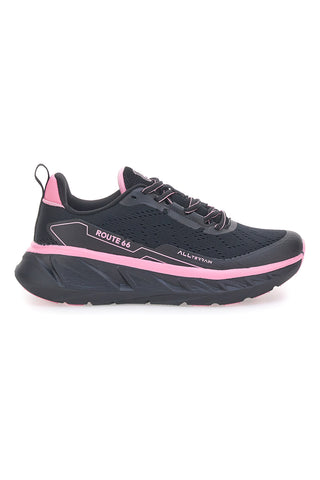 Schwarze Sneakers mit rosa Details ROUTE 66 RO51038D
