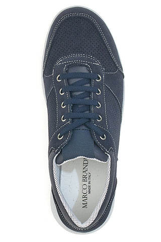 Stringata Blu con Tomaia in Pelle Traforata MARCO BRANDI 23
