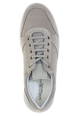 Stringata Grigia con Tomaia in Pelle Traforata MARCO BRANDI 23