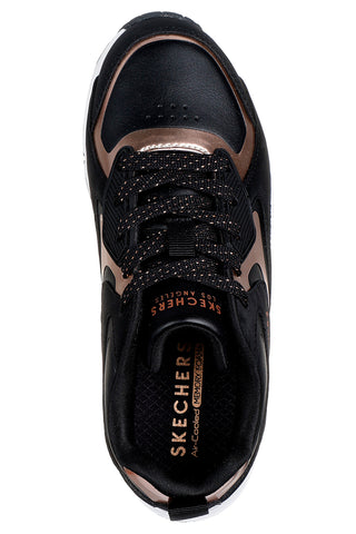 Skechers Uno Gen1 Color Surge – Schwarze Sneakers mit Metallic-Details und Air-Sohle