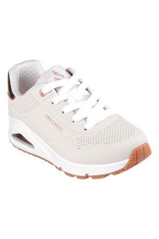 Sneakers beige con dettagli rose gold e suola Air Skechers Uno Gen1 Shimmer Away