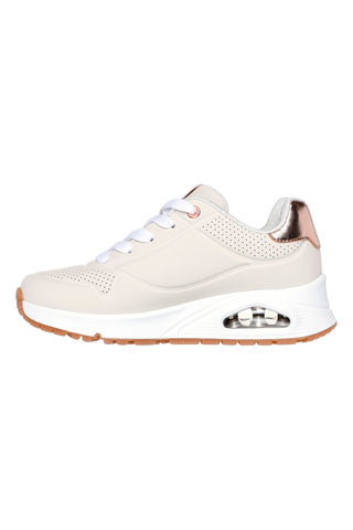 Sneakers beige con dettagli rose gold e suola Air Skechers Uno Gen1 Shimmer Away