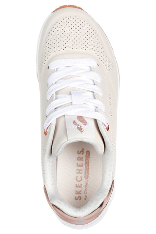 Sneakers beige con dettagli rose gold e suola Air Skechers Uno Gen1 Shimmer Away