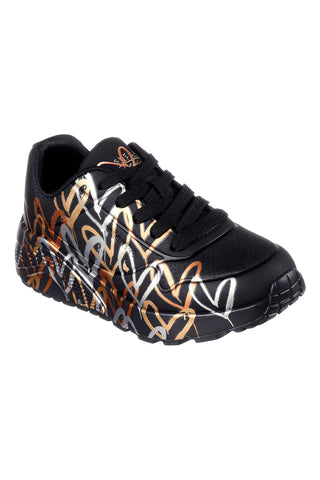 Sneakers nere con cuori Skechers Uno Lite Metallic Love